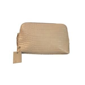 NWT Louenhide Baby Doris croc print stone case, cosmetic bag, pouch in beige